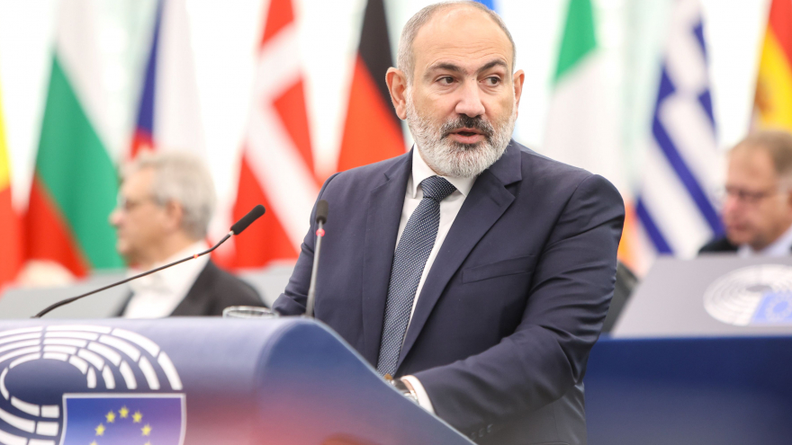 Premier Armenii Nikol Paszynian w Parlamencie Europejskim; fot. © European Union 2023 - Source : EP