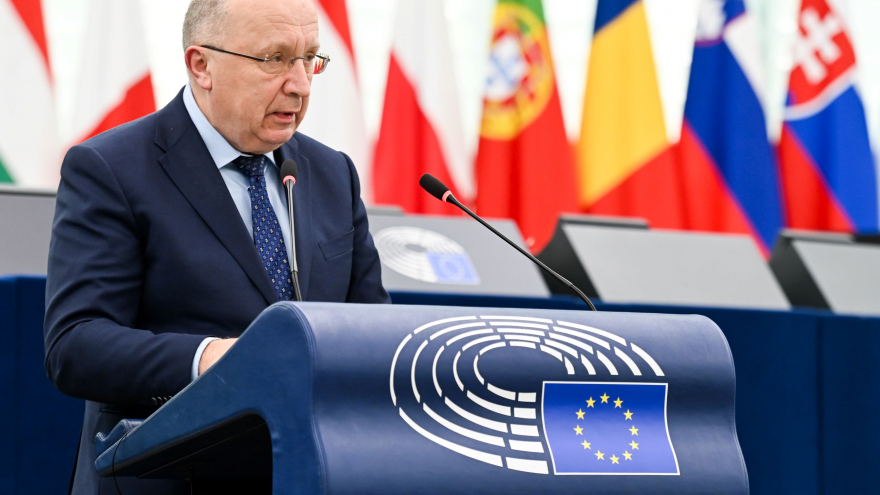 Komisarz europejski ds. obrony Andrius Kubilius; fot. © European Union 2025 - Source : EP